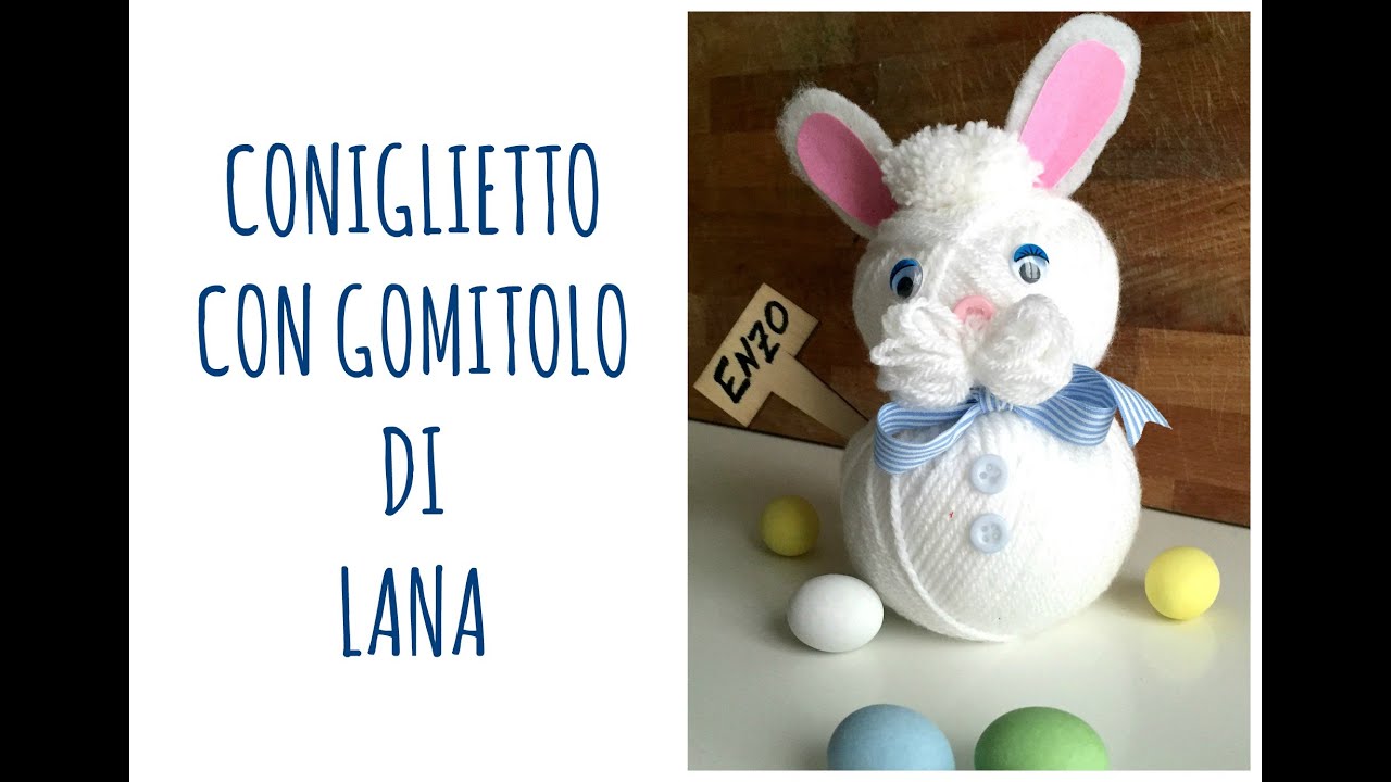 Come fare un SEMPLICISSIMO CONIGLIO con un gomitolo di lana (Pasqua/Riciclo Creativo) Arte per Te