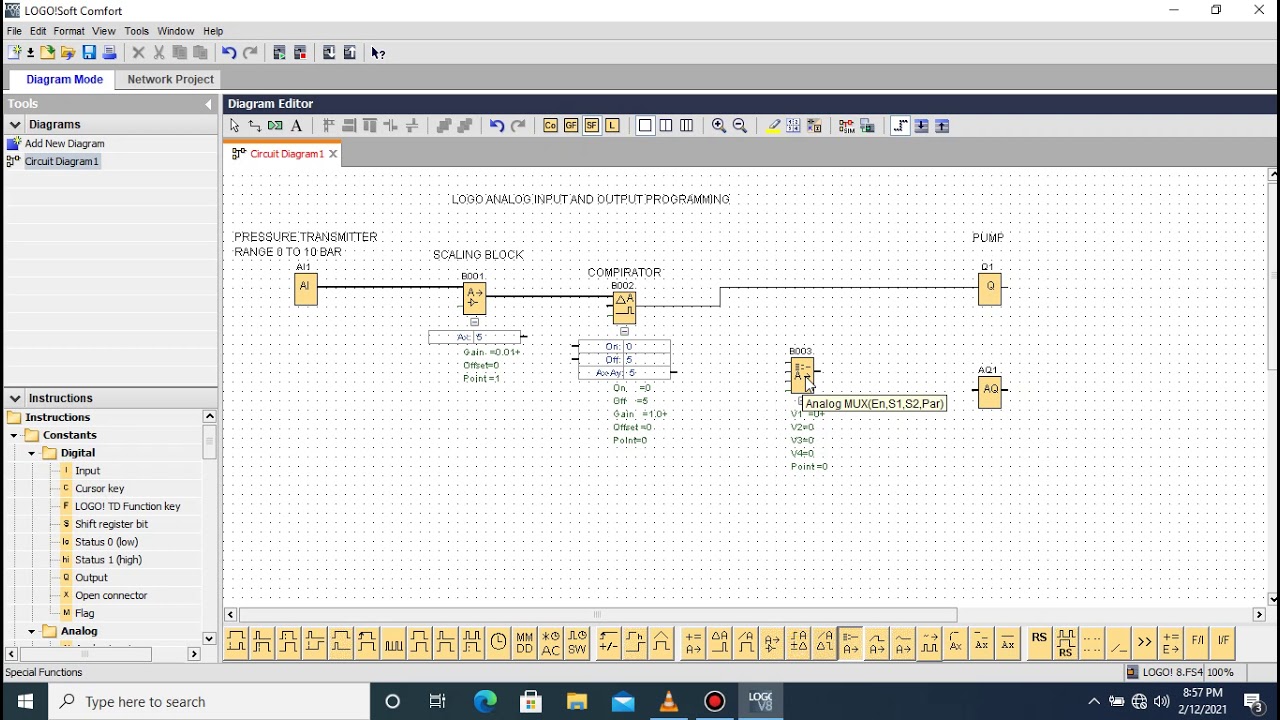 logo analog input and output programming