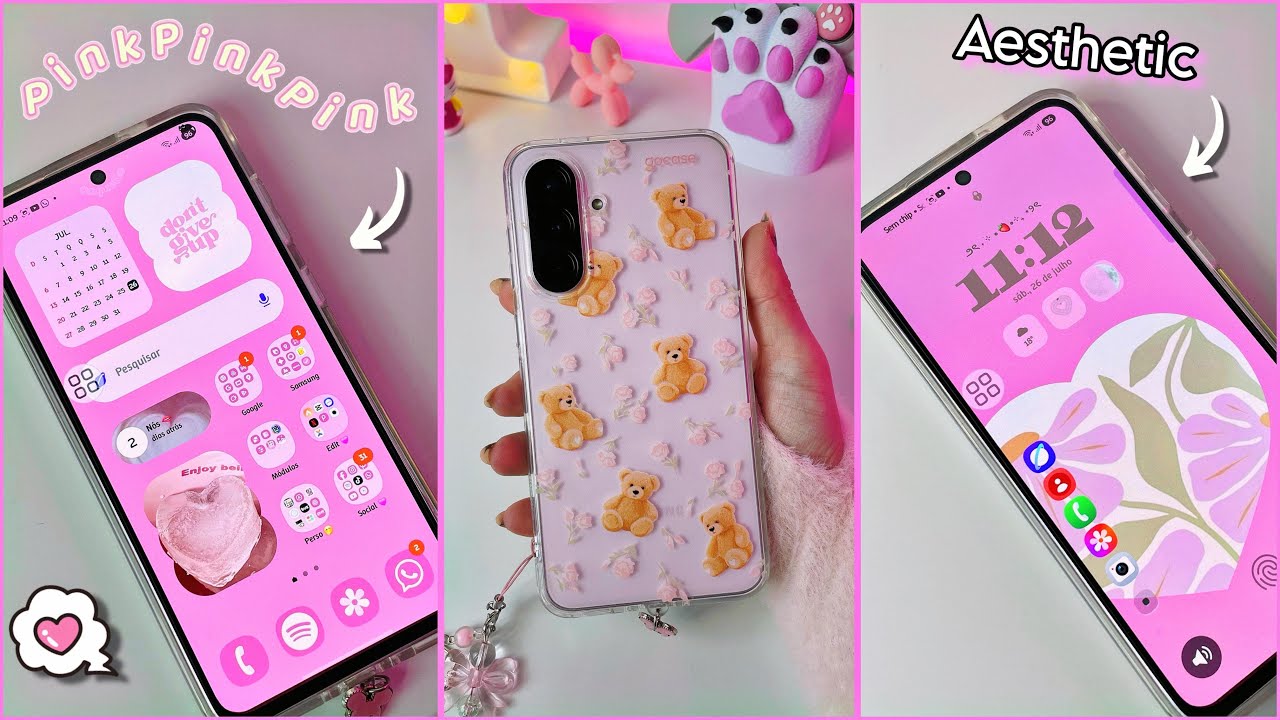 PERSONALIZAÇÃO ROSA AESTHETIC NO SAMSUNG A56