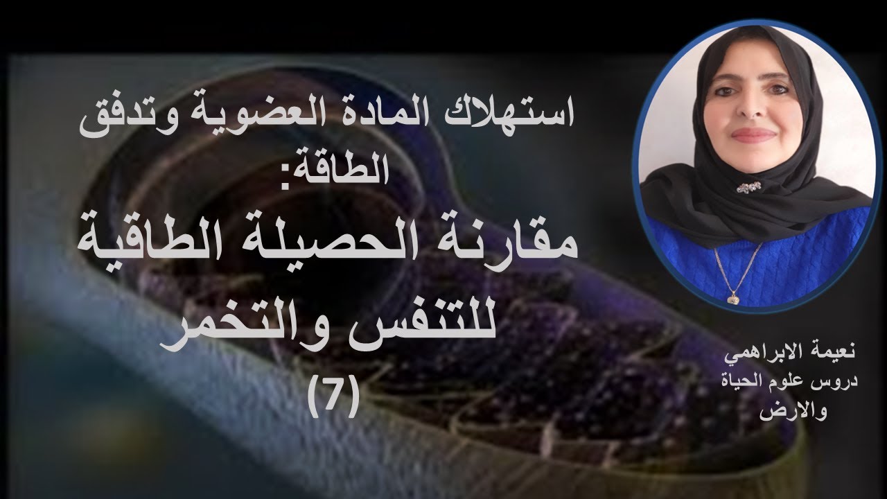 استهلاك المادة العضوية وتدفق الطاقة: مقارنة الحصيلة الطاقية للتنفس والتخمر (7)