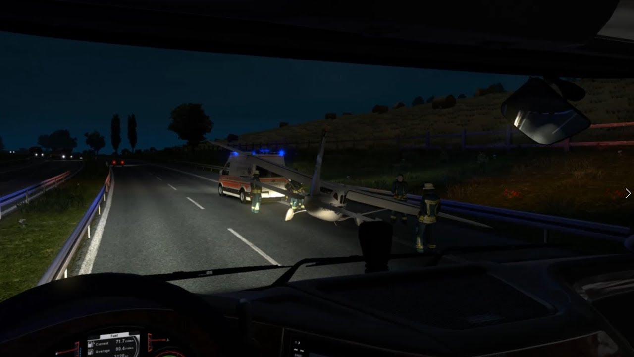 ETS2 VR - Plane crash on the road from Kiel Germany to Odense Denmark!