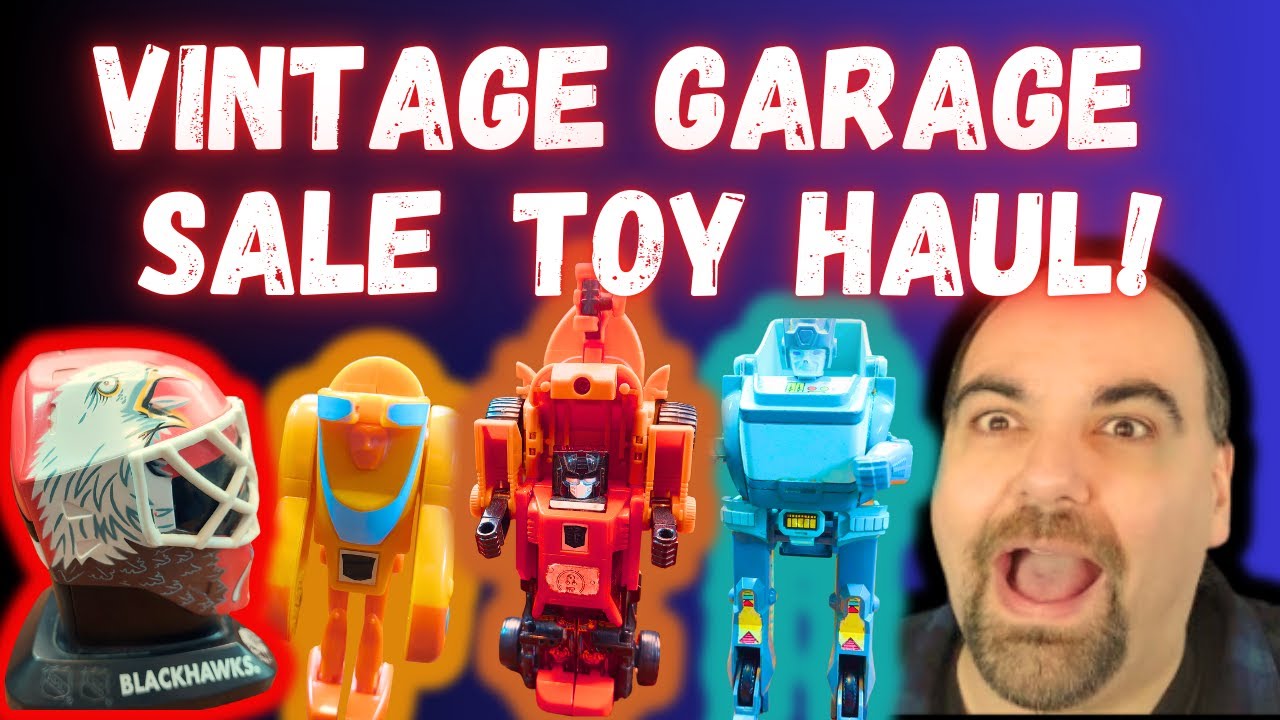 Vintage Garage Sale Toys NHL Goalie Mask Ed Belfour & Transformers G1 Wheelie, Kup & Sandstorm