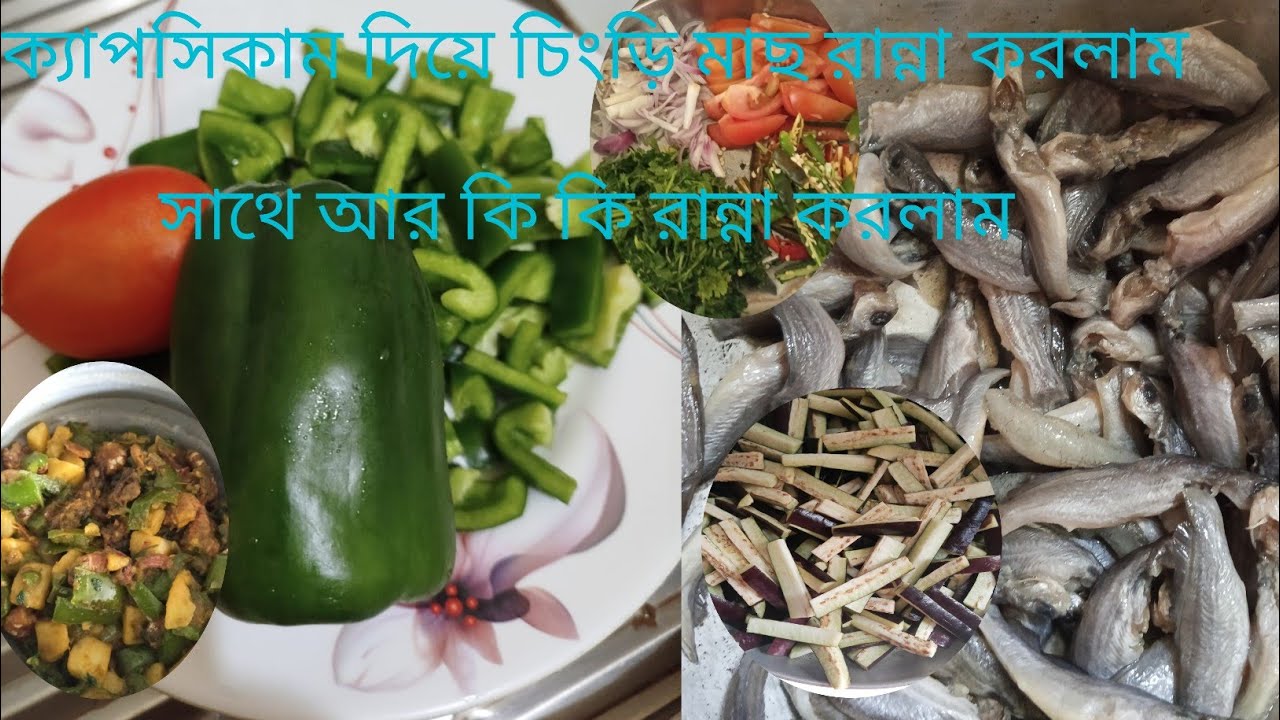 ক্যাপসিকাপ দিয়ে চিংড়ি মাছ রান্না করলাম 😐 সাথে আর কি কি রান্না করলাম #reels#youtubevideo#yammey 