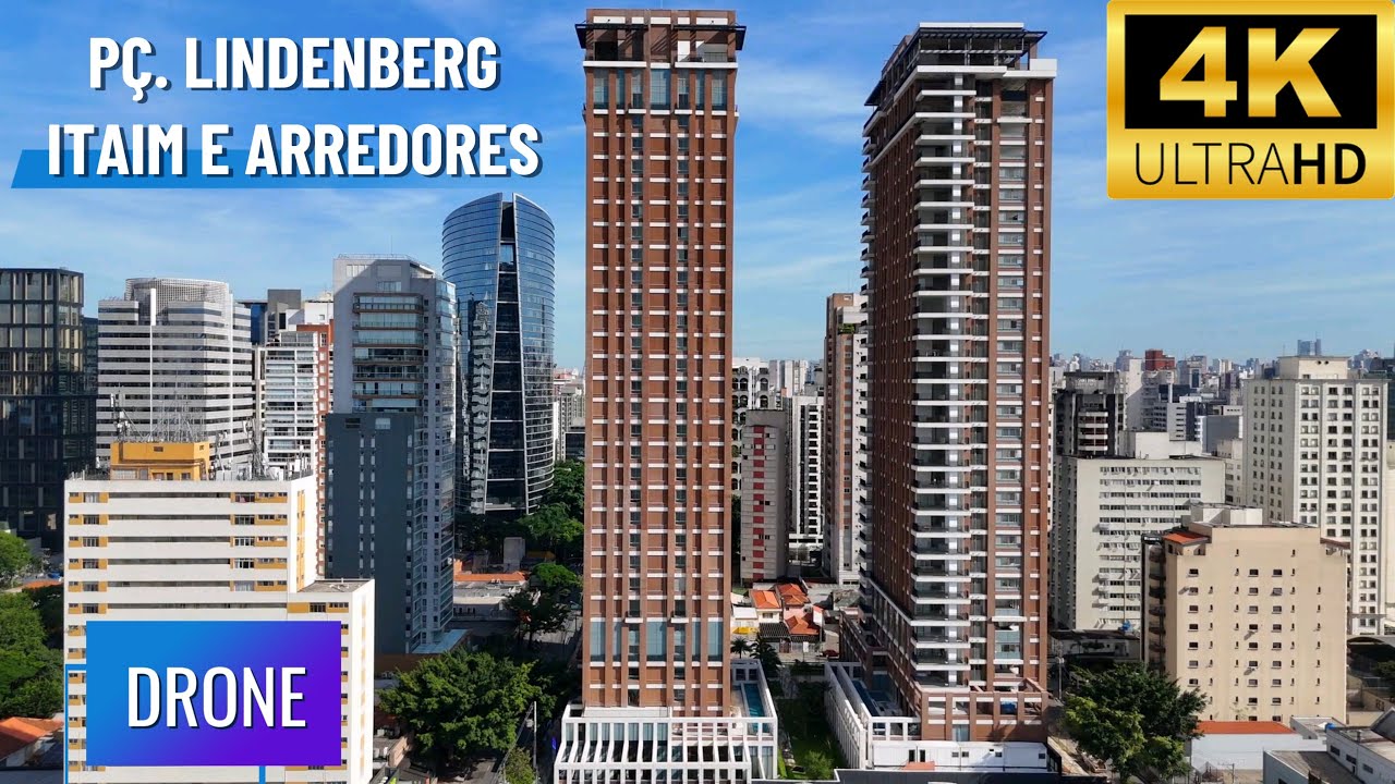 Drone no Itaim Bibi: O luxuoso Praça Lindenberg Itaim e outros edifícios nos arredores - São Paulo