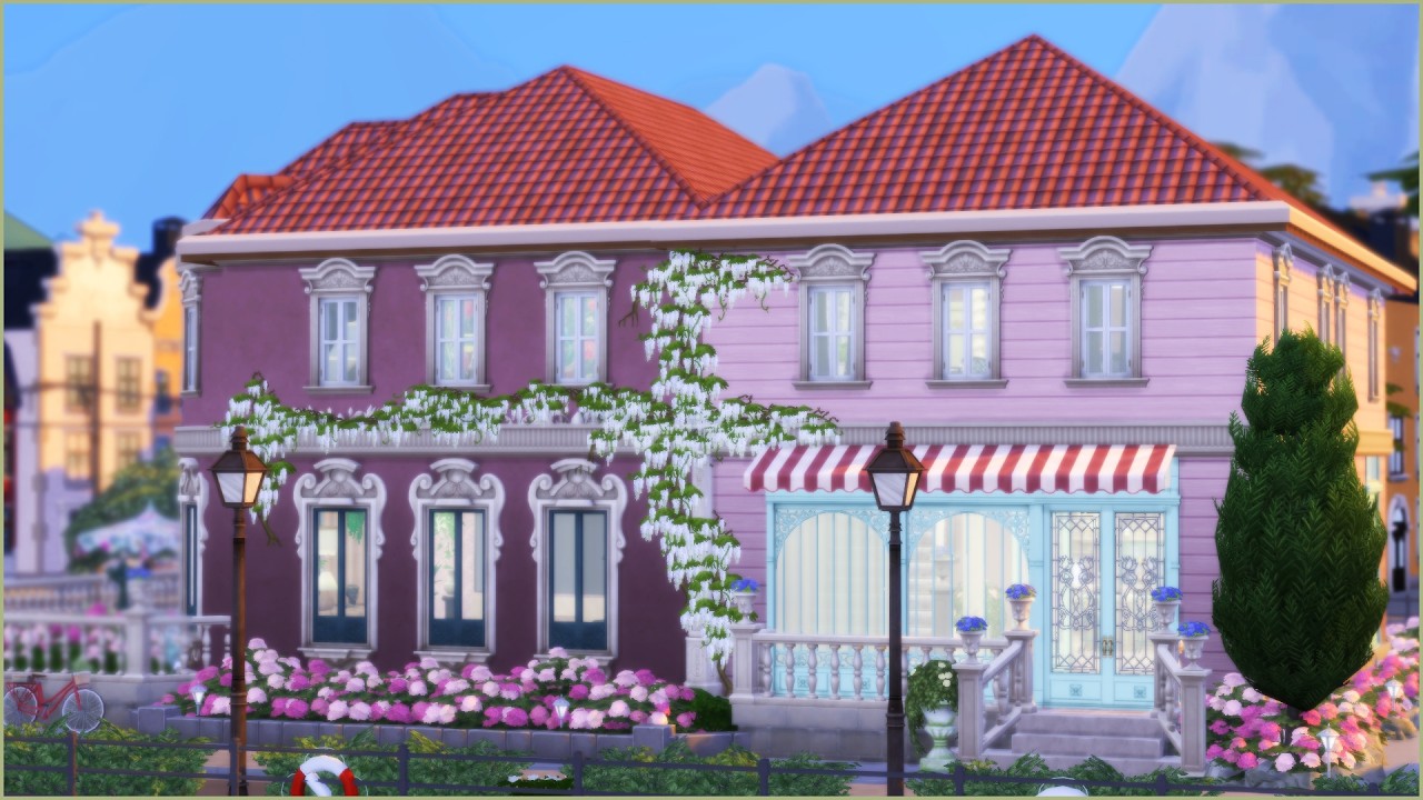 🦜 Fun & fancy pink townhouse  | The Sims 4 | Speedbuild 🌿