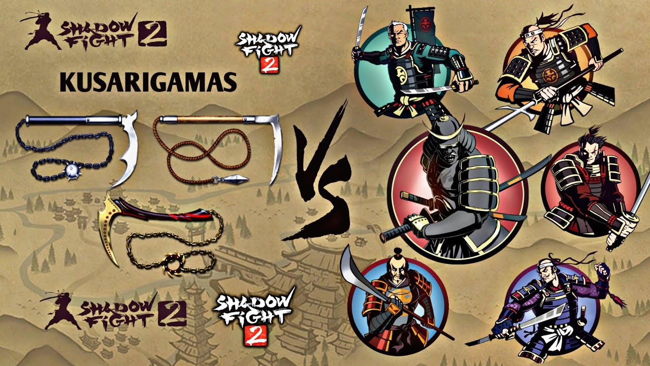 Shadow Fight 2 | All Kusarigamas vs Shogun and Bodyguards
