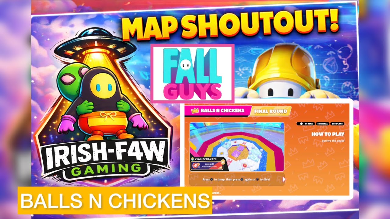 Who Can Survive the Chaos? - Balls N Chickens (Map Shoutout) @jyt-z7x  #fallguys #fallguyscreative 