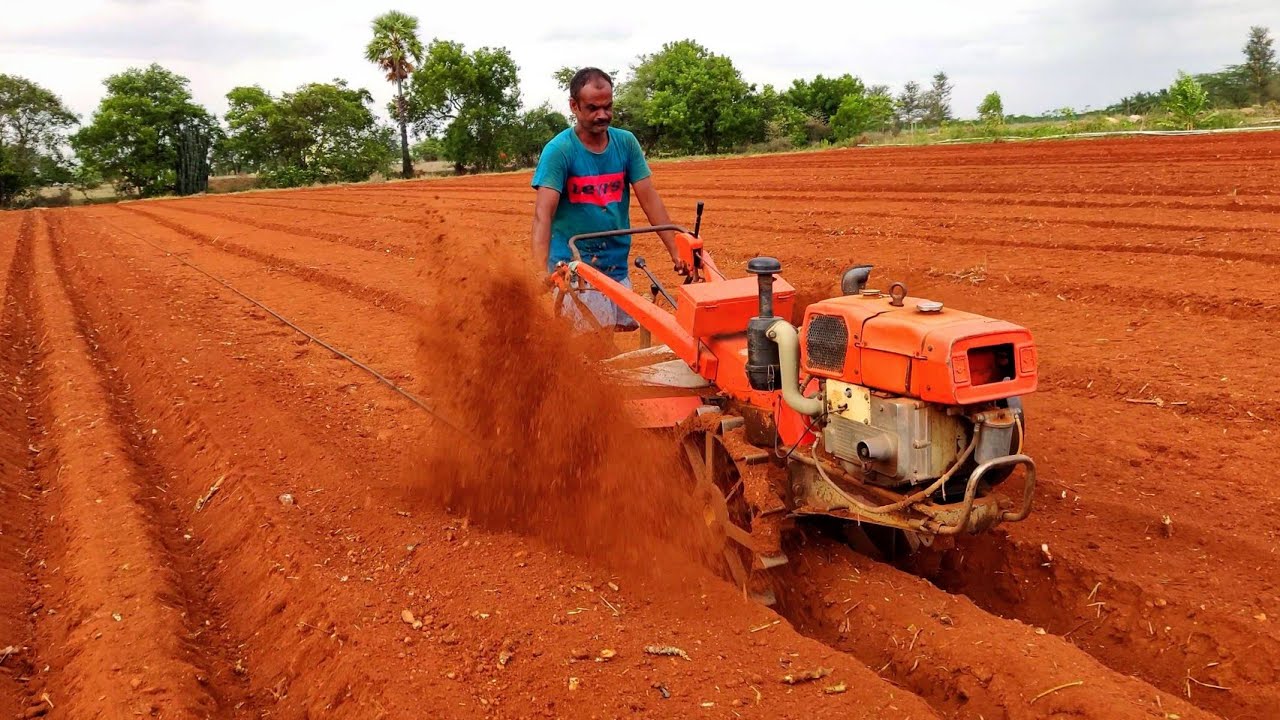 VST Shakti power tiller special rotary attachment | Ridge farming process | Agriculture India