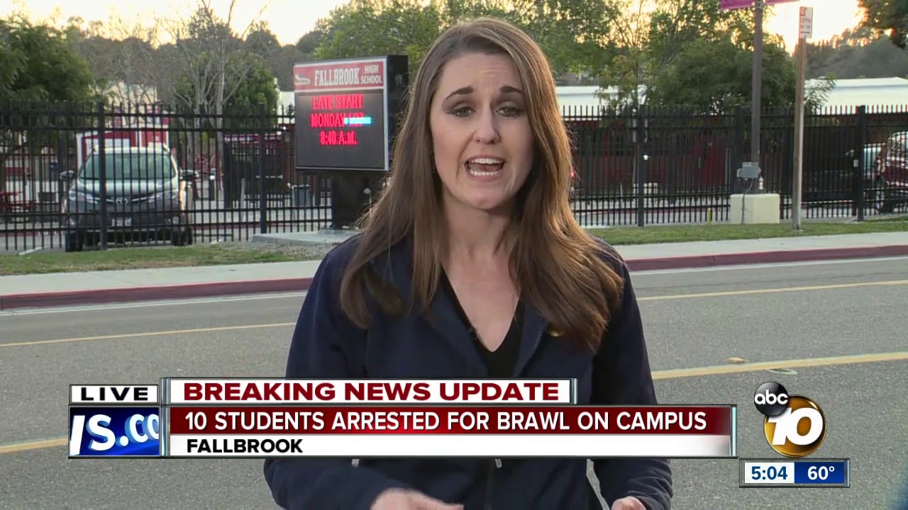 10 students arrested for brawl on Fallbrook campus