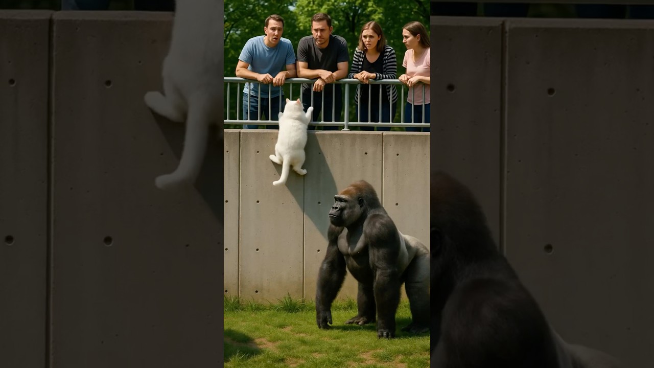 Gorilla heartwarming rescue of Cat in zoo