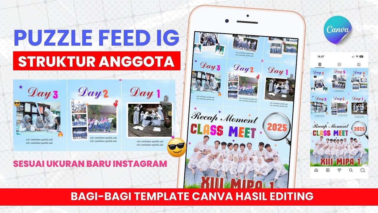 Cara Gampang Buat Feed IG Kelas Aesthetic di Canva | Puzzle Feed IG Nyambung