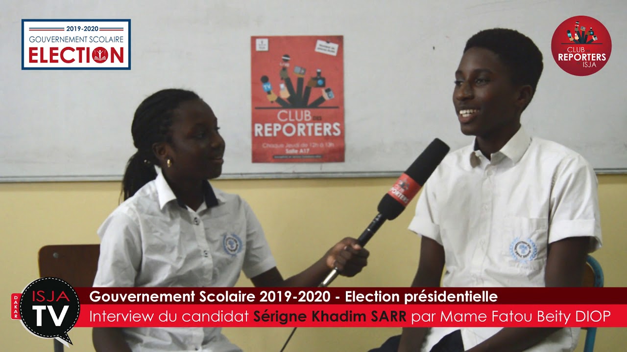 ISJA - DKR - Gouvernement scolaire 2019-2020 - Interview Sérigne Khadim Sarr