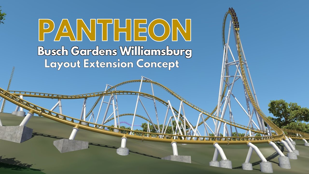 Pantheon Layout Extension Concept | Busch Gardens Williamsburg Intamin LSM Coaster | NoLimits 2