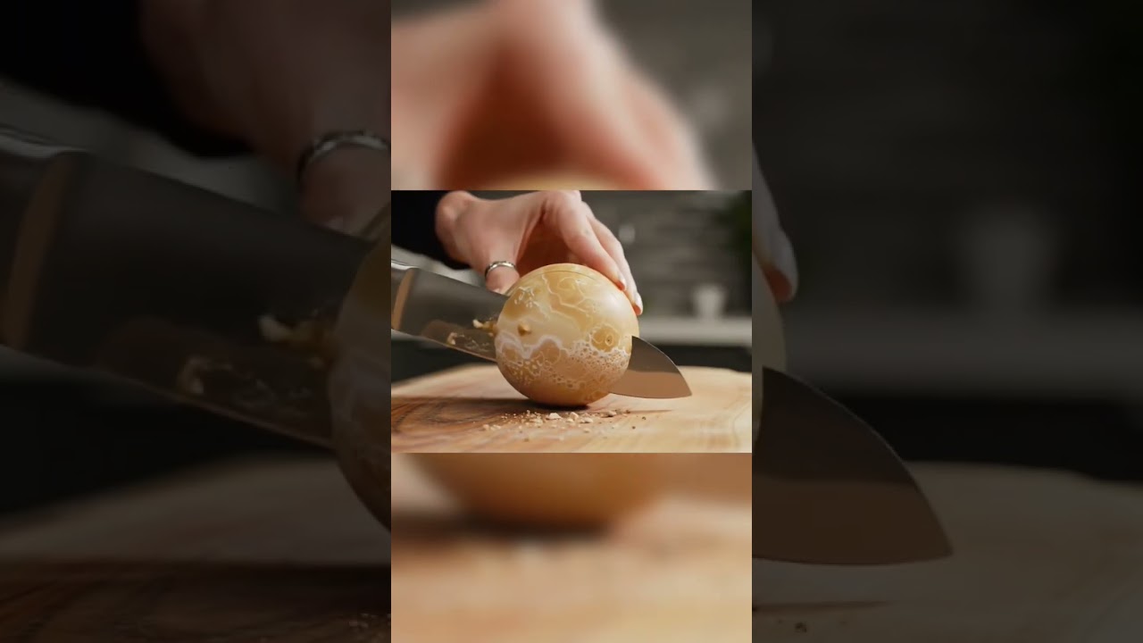 🍽️Slowly slicing Venus one half drops off, exposing its layers.#Venus #PlanetCut #MiniPlanet #Shorts