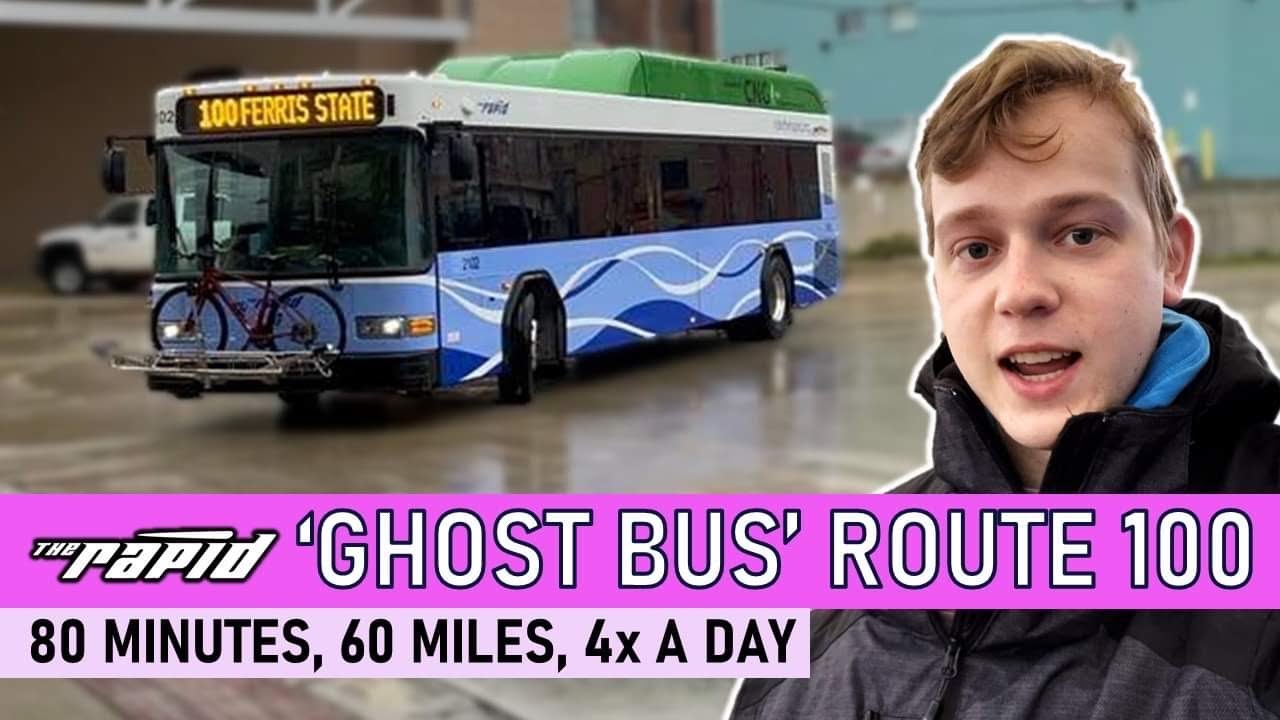 The LONGEST Bus Route in Grand Rapids is a GHOST BUS | Route 100, the Ferris State Express