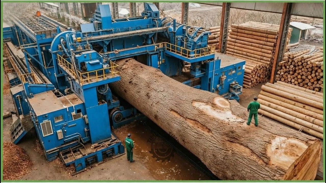 “Inside a Wood Processing Factory – From Logs to Lumber!” 🌲🪚