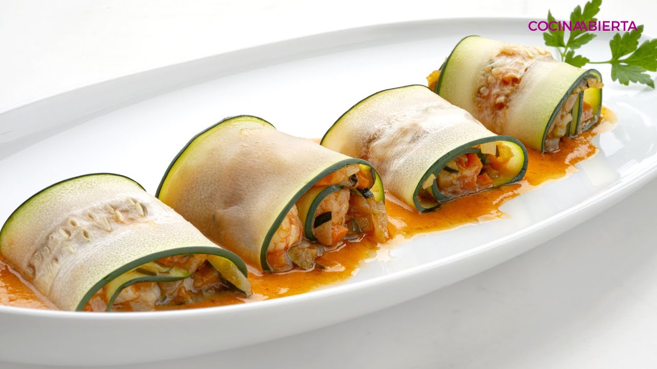 Canelones de calabacín rellenos de verduras y langostinos // Cocina Abierta de Karlos Arguiñano