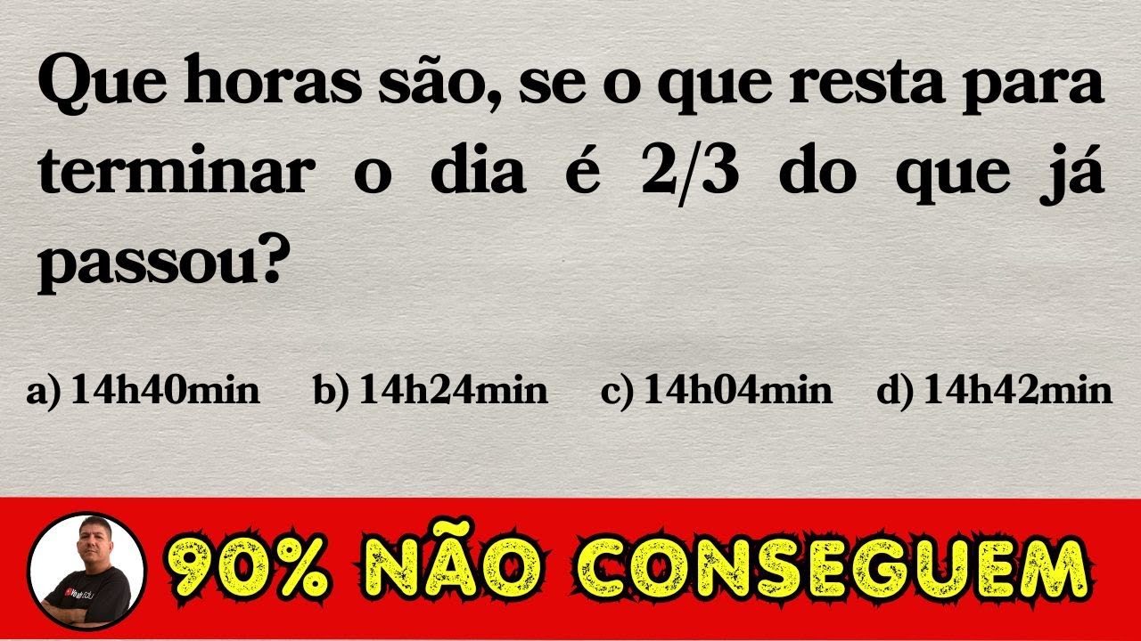 PROBLEMA DE MATEMÁTICA BÁSICA QUE 90% NÃO CONSEGUEM | Prof Robson Liers