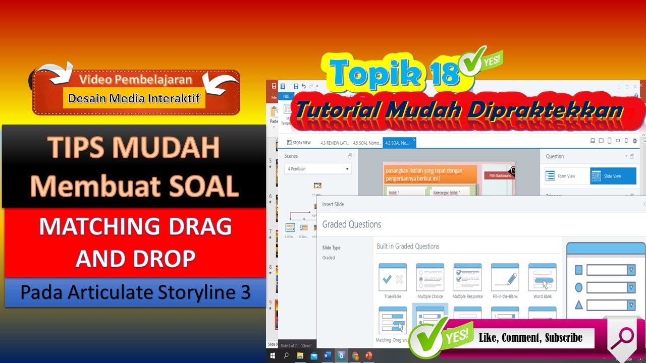 TIPS Mudah Membuat Soal dengan Tipe Matching Drag and Drop di Articulate Storyline 3