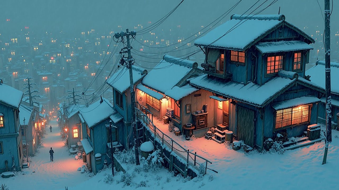 Снежный Японский Lofi Амбиент ❄️ Уютный Зимний Вайб & Чистый Хип-Хоп Бит 🎶 Учеба, Отдых, Сон