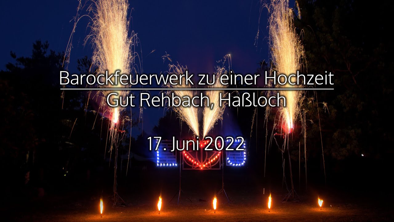Barockfeuerwerk zu einer Hochzeit im Gut Rehbach, Haßloch