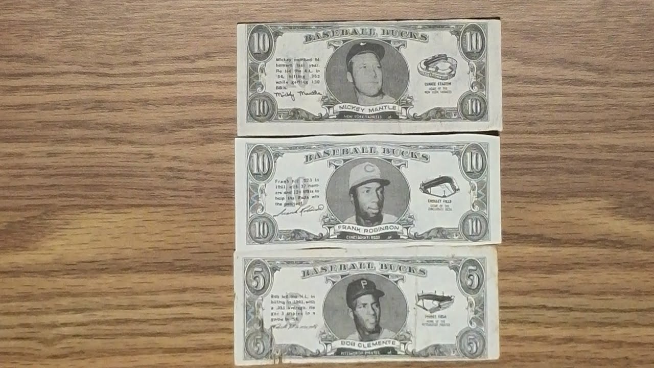 Обзор моей текущей коллекции бейсбольных карточек Topps Baseball Bucks 1962 года.