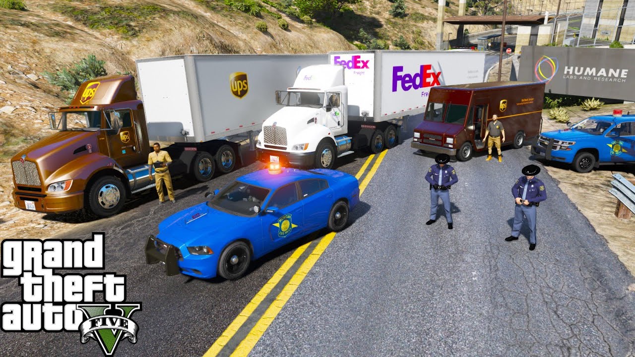 GTA 5 Mods - UPS & FedEx Team Up To Deliver The Pfizer COVID-19 Vaccine To San Andreas