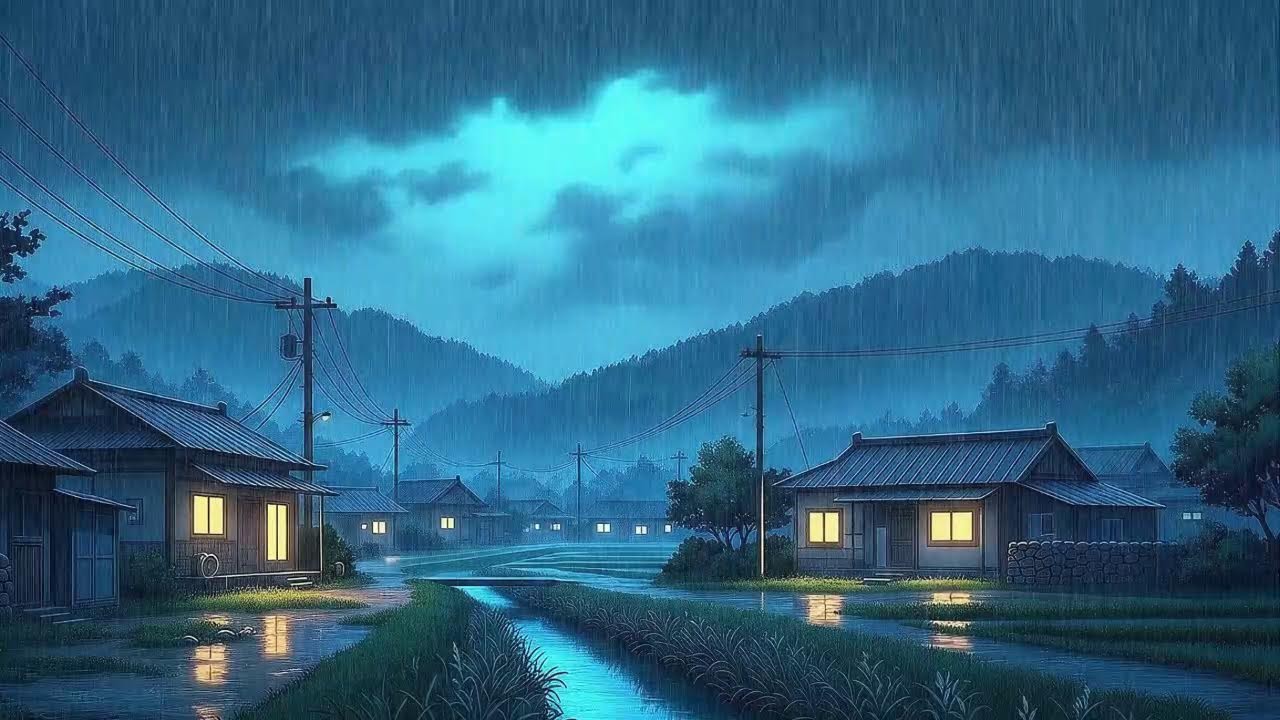 Rain Sounds plus Lofi for Work in a Calm Korean Night to Block Distractions 😌