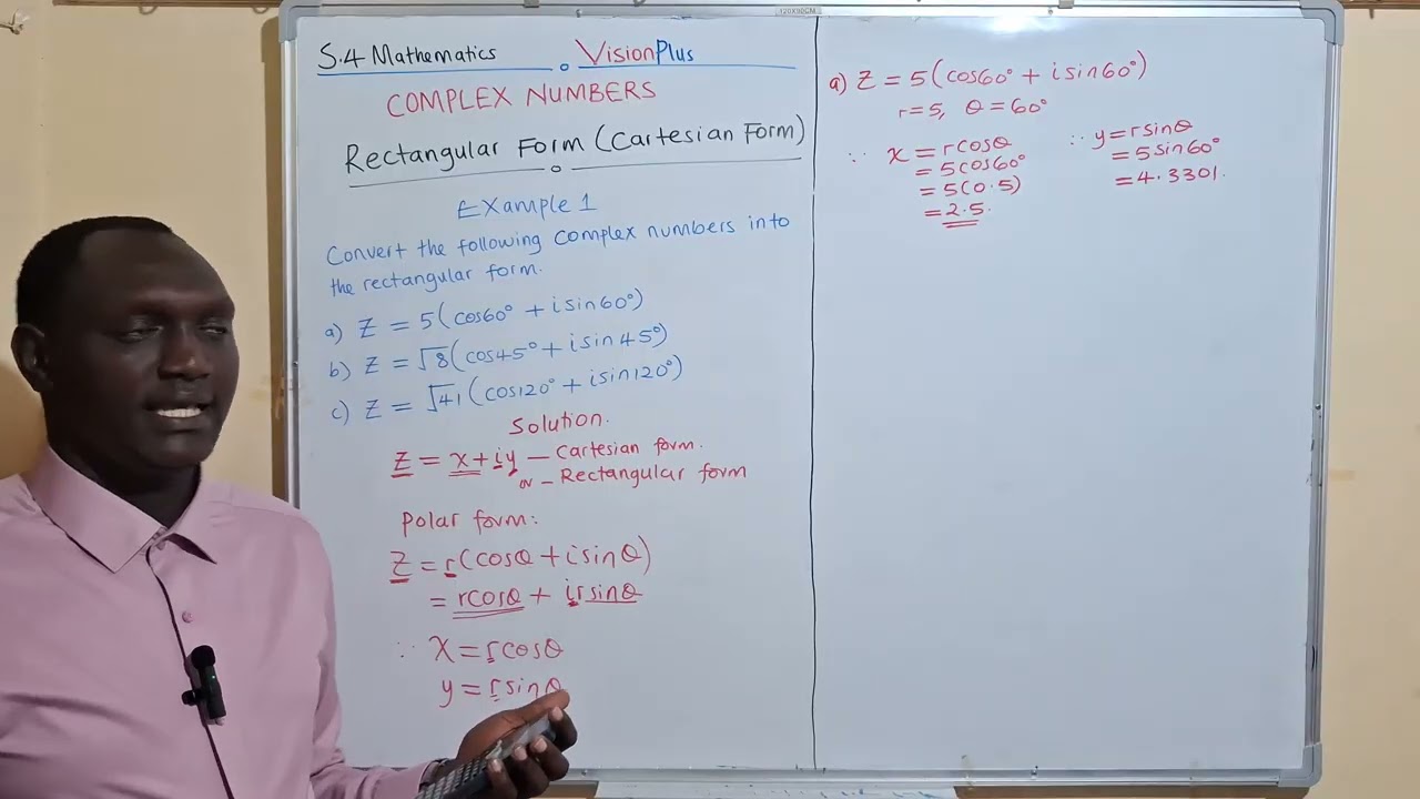 Polar to Cartesian Form Example 1 Part a