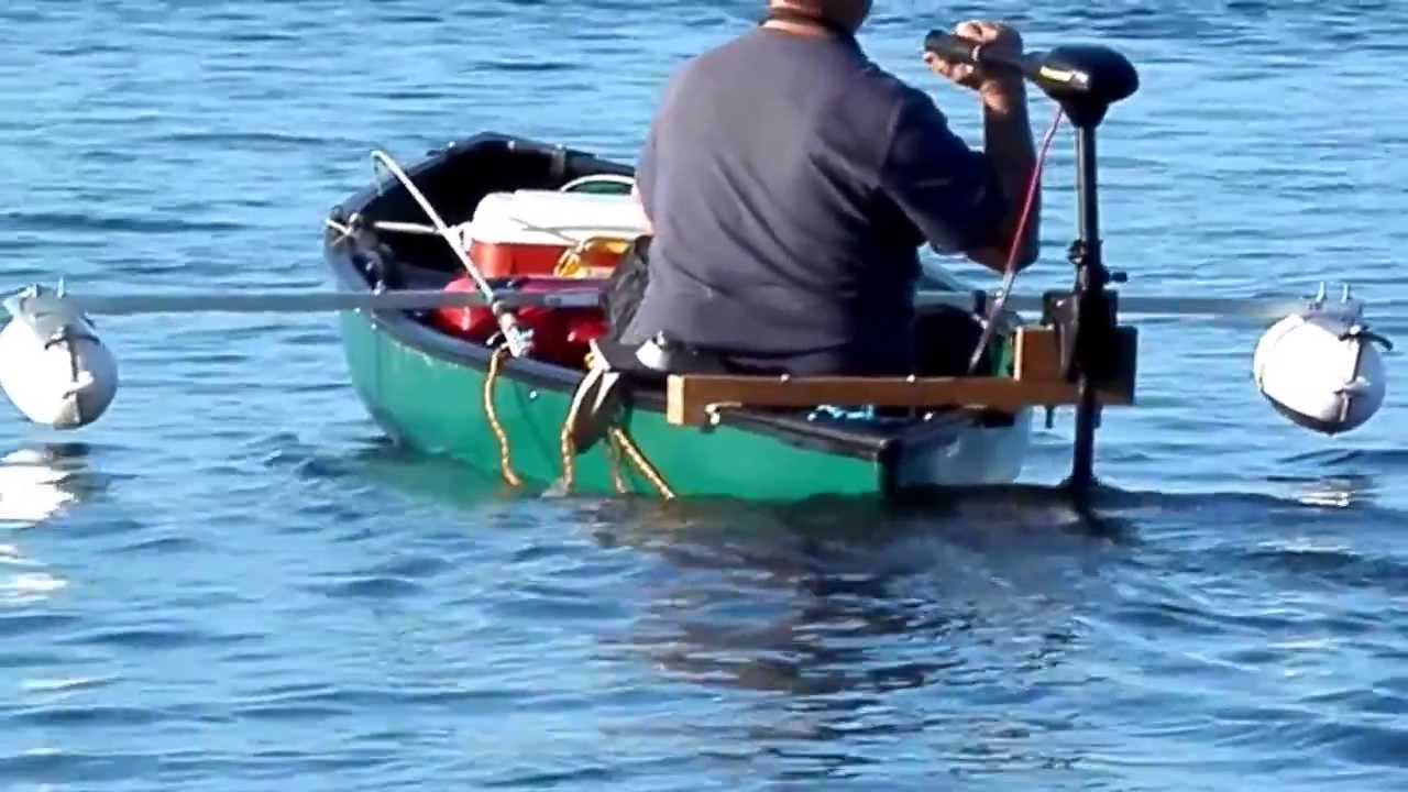 Teak Trolling Motor Mount and  Canoe Outriggers