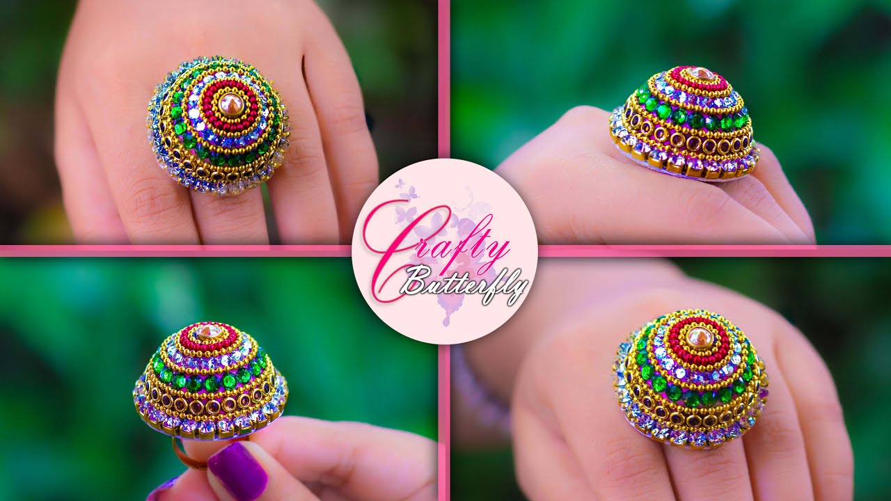 Make a ring for special occasion | paper ring | Party wear | Crafty Butterfly 066