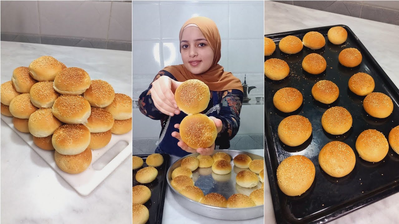 كيزر المخابز للسندوتشات بعجينة إقتصادية لا زبدة لا بيض لا حليب❗️ (خبز البرجر )