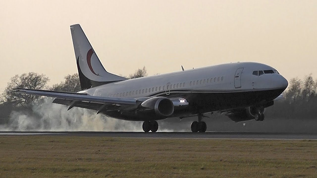Maleth Aero Boeing 737-329 9H-MTF landing 05R Manchester Airport