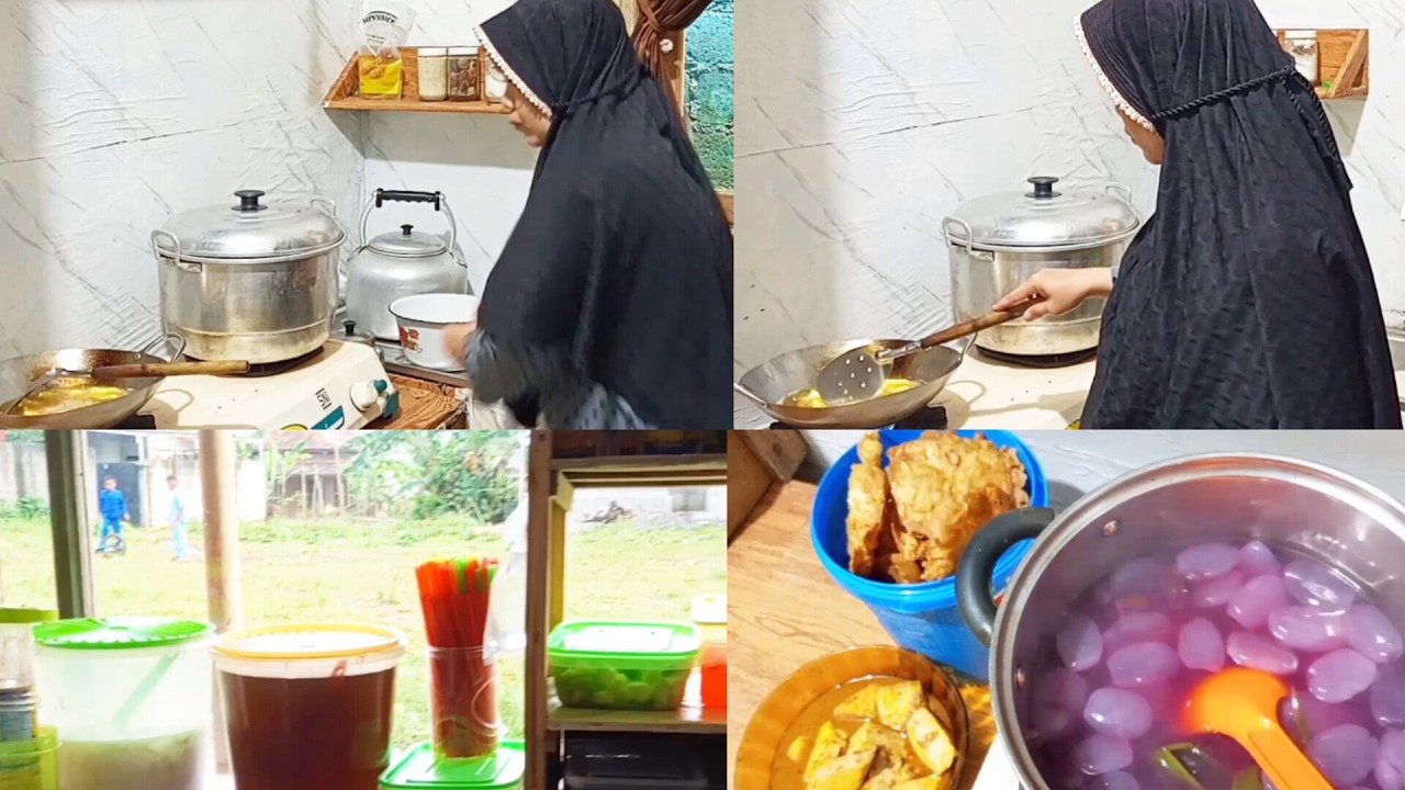 KEGIATAN IBU RUMAH. TANGGA...masak untuk buka puasa.angkat jemuran pakaian.persiapan untuk jualan es