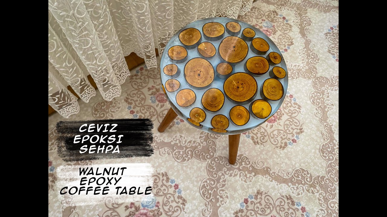 Walnut Epoxy Coffee Table-Ceviz Epoksi Sehpa