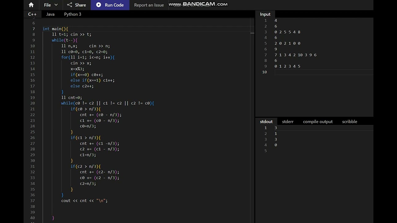 B. Balanced Remainders Solution C++ |  Codeforces Round 702 (Div. 3)