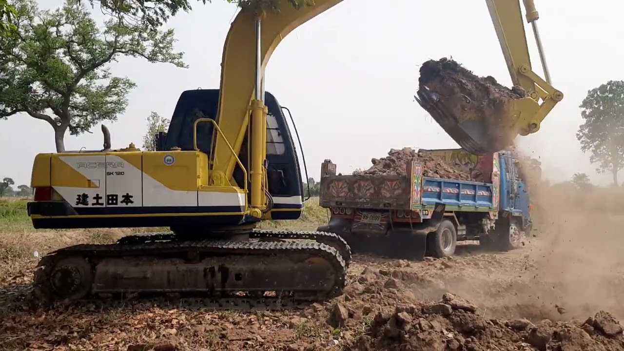ยังไม่มีคู่ครอง kobelco sk120-1(mark3) งานลอกนา พาดูเครื่อง ปั้ม เก่ง ดั้มแรง excavator EP.8195