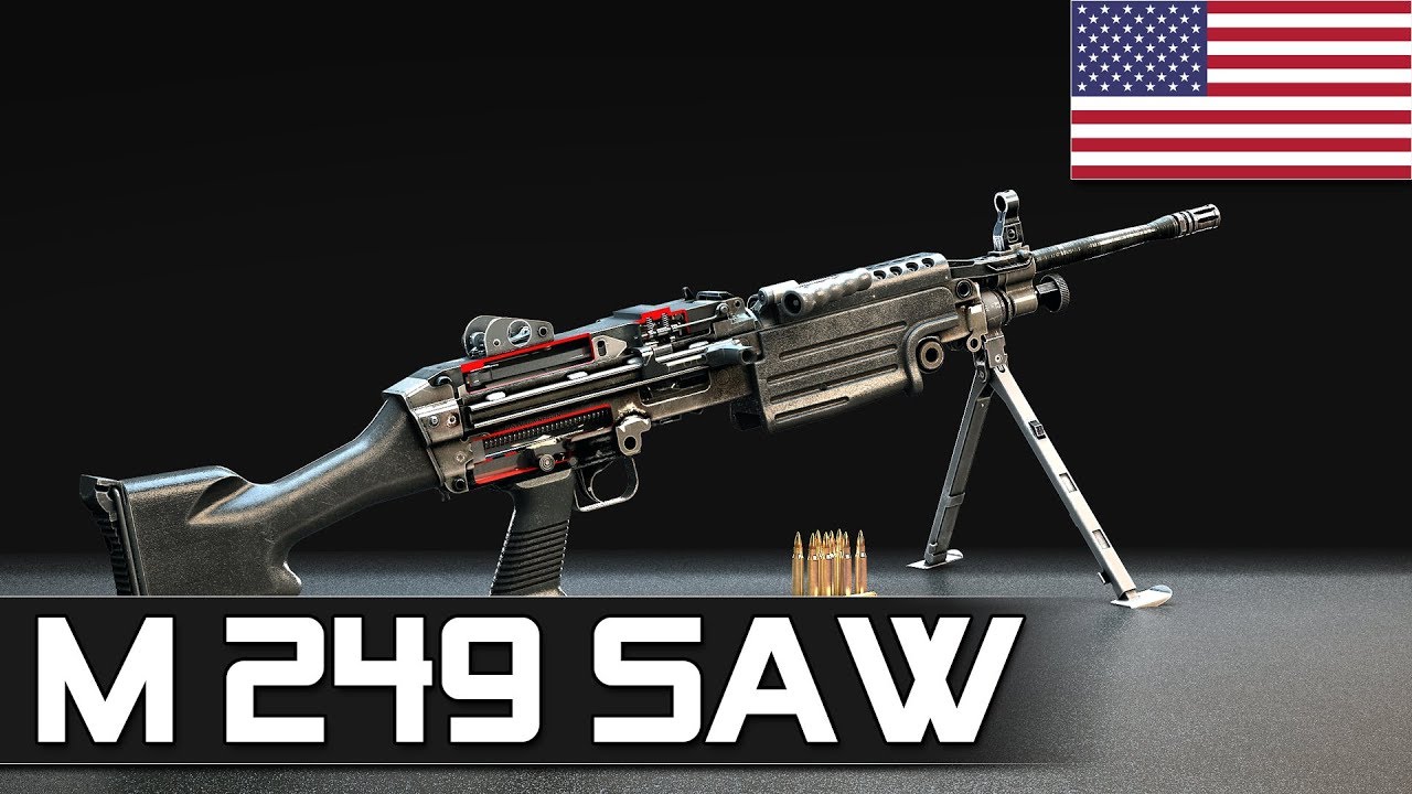How does M249 SAW machine gun work?