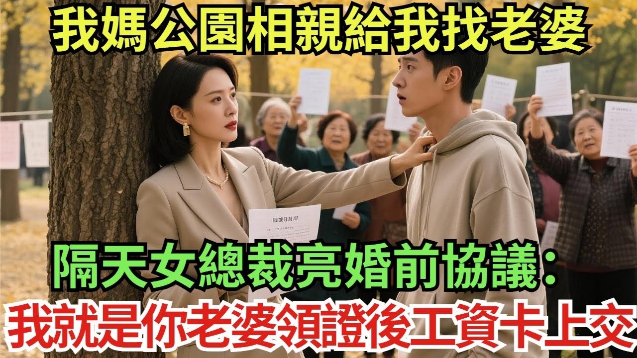 我媽公園相親給我找老婆，隔天女總裁亮婚前協議：我就是你老婆！領證後工資卡上交！#真實故事#案件#奇聞#故事#奇聞觀察室#奇聞#真相#奇聞軼事#談笑娛生