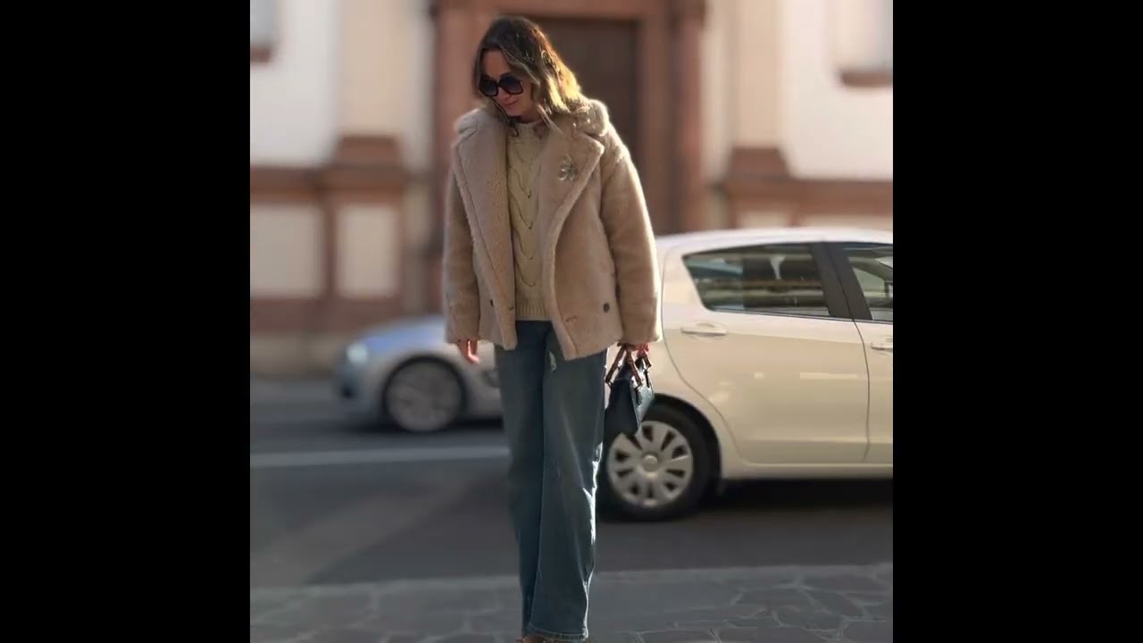 Max Mara Teddy jacket outfit with jeans