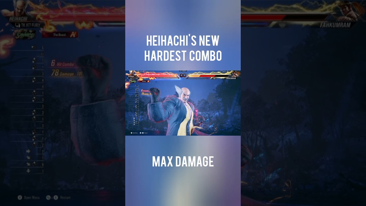 Heihachi's New Hardest Combo Max Damage Patch 2.04