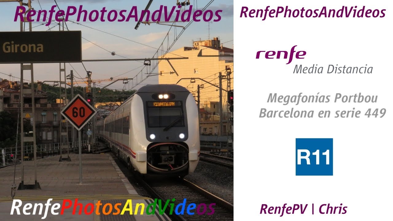 Renfe Media Distancia | Megafonías R11 Portbou Barcelona en MD serie 449
