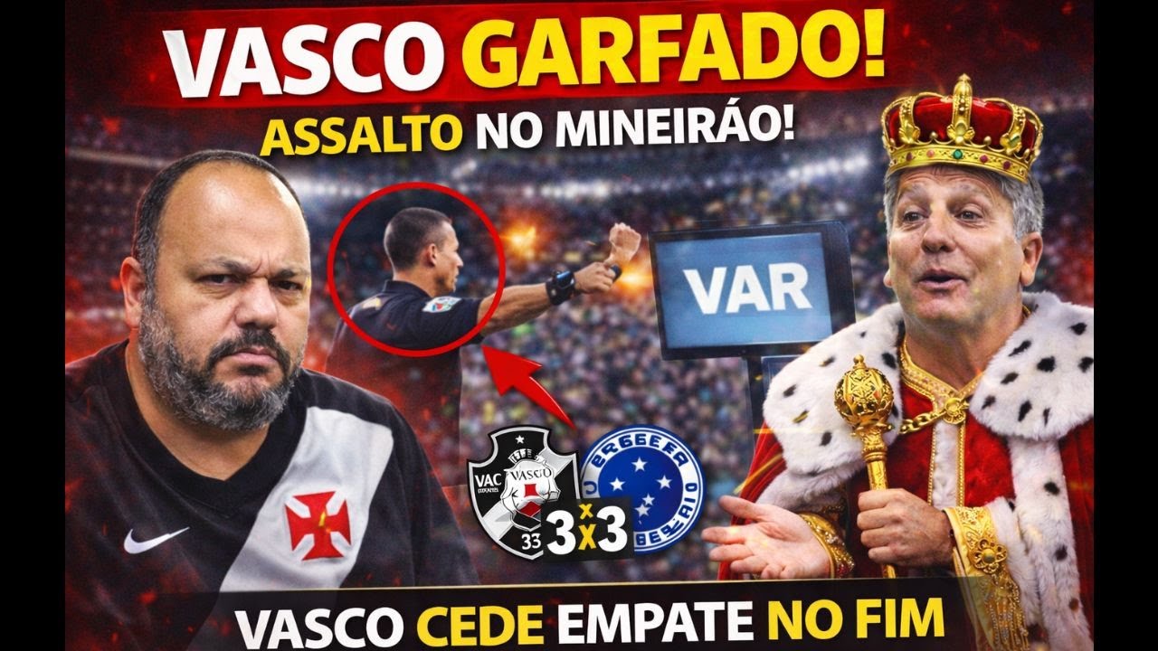GARFADO! ÁRBITRO ASSALTA VASCO NO MINEIRÃO E CRUZEIRO EMPATA COM O VASCO EM BELO HORIZONTE!