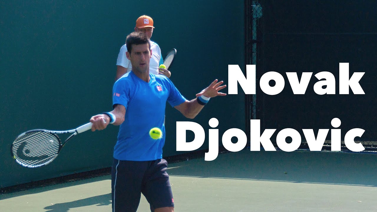 Novak Djokovic Training Session at the Miami Open 2015