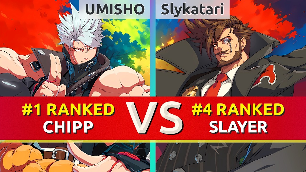 GGST ▰ UMISHO (#1 Ranked Chipp) vs Slykatari (#4 Ranked Slayer). High Level Gameplay