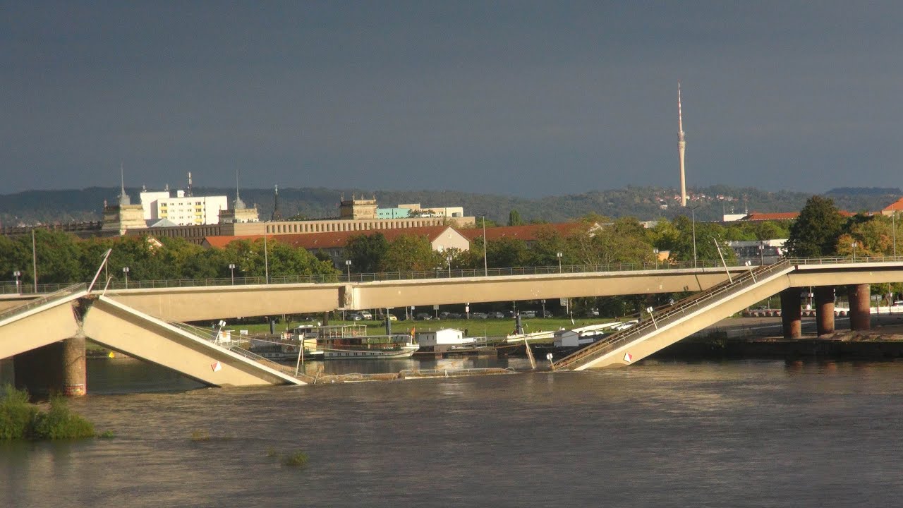 Dresden - Situation an der Carolabrücke am 06.10.2024