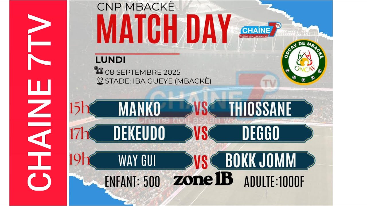 🛑En direct stade Iba Gueye de Mbacké zone 1B Manko vs Thiosane Dekeundo vs  Dego ⚽ Xay gui vs Bok j
