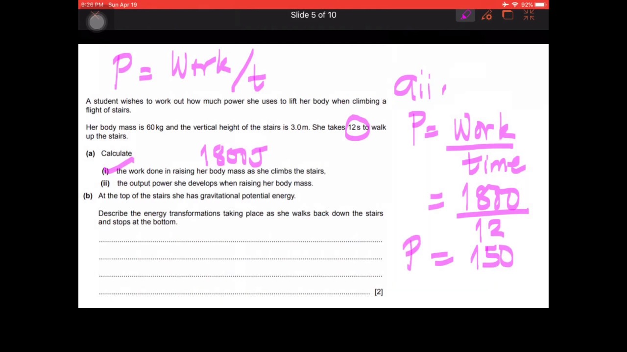 Y9 Work Power Energy
