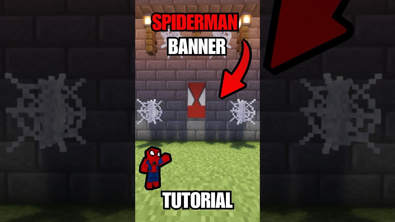 Minecraft Spiderman Banner Tutorial 🕷️ #minecraft