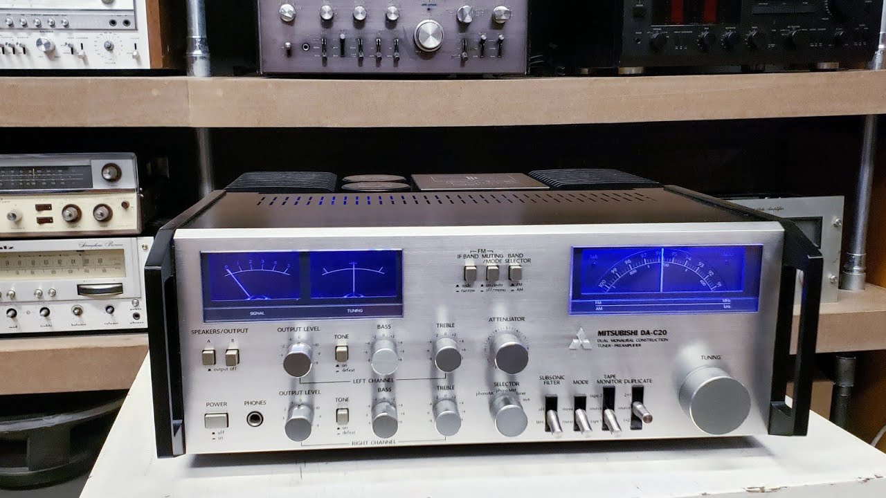 Mitsubishi DA-C20 & DA-A7DC Preamplifier, Tuner, Amp Combo (Diatone) Visual - BIGAZSPEAKERS.COM
